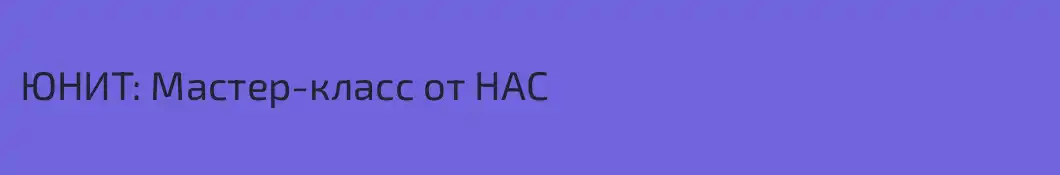 ЮНИТ: Мастер-класс от НАС